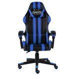 vidaXL Fauteuil de jeux vidéo Noir et bleu Similicuir