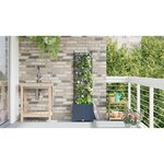 vidaXL Bac à fleurs avec Treillis Gris 40 x 40 x 143 cm PP