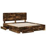 vidaXL Cadre de lit Chêne fumé 200 x 200 cm Bois d'ingénierie