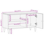 vidaXL Meuble TV 80x31x46 cm bois massif de manguier