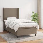 vidaXL Sommier à lattes de lit avec matelas Taupe 80x200 cm Tissu