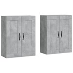 vidaXL Armoires murales 2 Pièces gris béton bois d'ingénierie