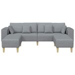 vidaXL Sofa en tissu avec coussin Gris clair 208 cm tissu