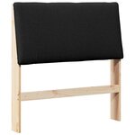 vidaXL Tête de lit capitonnée Noir 90 cm Pin massif