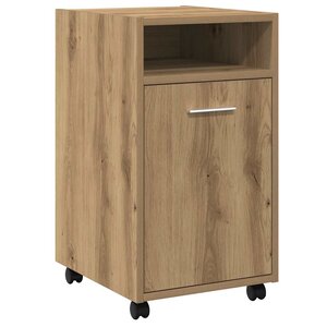 vidaXL Armoire avec roues chêne artisanal 33x38x60cm bois d'ingénierie