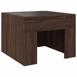 vidaXL Table basse avec LED infini chêne marron 40x40x30 cm