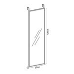 Miroir décoration moderne design de porte 120 x 37 x 2 cm noir 03_0010150