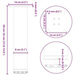 vidaXL Pieds de table basse 4 pièces Noir 30-32 cm Acier