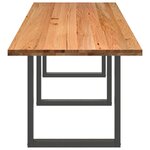 vidaXL Table à manger marron clair bois de chêne massif rectangulaire