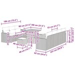 vidaXL Ensemble de canapé de jardin 10 Pièces Gris 80 x 80 x 71 cm