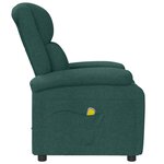 vidaXL Fauteuil de massage Vert foncé Tissu