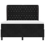vidaXL Lit à ressorts avec matelas Noir 190 x 140 cm Polyester