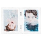 vidaXL Cadre photo dépliable en deux Blanc 2x(13x18 cm)