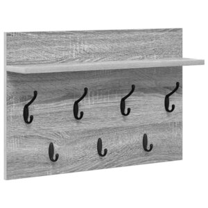 vidaXL Porte-manteau mural avec étagère Sonoma gris 60 x 40 x 12 cm