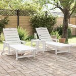 vidaXL Mobilier de jardin lounge 3 Pièces Blanc 38 x 38 x 46 cm