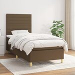 vidaXL Sommier à lattes de lit avec matelas Marron foncé 90x190 cm