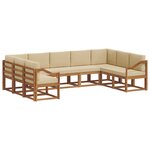 vidaXL Ensemble de canapés d'extérieur 9 Pièces Naturel et Beige