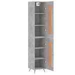 vidaXL Buffet haut Gris béton 34 5x34x180 cm Bois d'ingénierie