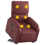 vidaXL Fauteuil inclinable de massage électrique rouge bordeaux