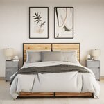 vidaXL Armoires de chevet et lumières LED 2 Pièces gris béton