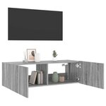 vidaXL Meuble TV mural avec lumières LED sonoma gris 100x35x31 cm