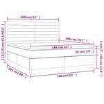 vidaXL Sommier à lattes de lit avec matelas LED Bleu foncé 160x200 cm