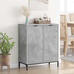 vidaXL Buffet Gris béton 69 5 x 33 x 82 cm Bois d'ingénierie