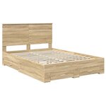 vidaXL Cadre de lit Chêne Sonoma 140 x 190 cm Bois d'ingénierie