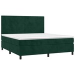 vidaXL Sommier à lattes de lit et matelas et LED Vert foncé 180x200 cm