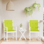 vidaXL Coussins de chaise de jardin à dossier bas lot de 2 vert vif