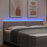 vidaXL Tête de lit avec des lumières à LED Réglable Taupe 180 cm tissu