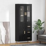 vidaXL Haut Armoire Chêne noir 69 5 x 34 x 180 cm Bois d'ingénierie