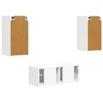 vidaXL Ensemble meuble TV Montage mural 6 Pièces Blanc Bois d'ingénierie