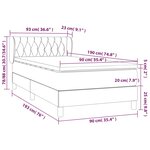 vidaXL Sommier à lattes de lit avec matelas Taupe 90x190 cm Tissu