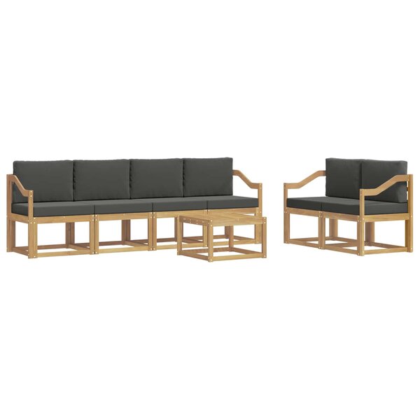 vidaXL Ensemble de canapés d'extérieur 7 pc Blanc et anthracite