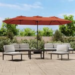 vidaXL Parasol de jardin à double tête terre cuite 449x265 cm