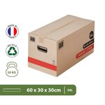 Pack and Move - Lot 10 Cartons Déménagement Premium - 60 X 30 X 30 - Extrême Résistance 25KG - Réutilisable - Poignées Renforcées - 1 Adhésif Offert