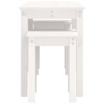 vidaXL Tables gigognes 3 Pièces Blanc Bois de pin massif