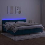 vidaXL Sommier à lattes de lit avec matelas LED Bleu foncé 200x200 cm