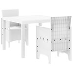 vidaXL Ensemble Salle à Manger Jardin 3 Pièces Rattan Poly Blanc