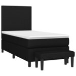 vidaXL Sommier à lattes de lit avec matelas Noir 90x190 cm Tissu