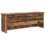 vidaXL Porte-manteau mural avec étagère Bois ancien 80 x 20 x 30 cm
