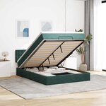 vidaXL Cadre de lit ottoman avec matelas vert foncé 140x190 cm velours