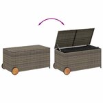 vidaXL Boîte de rangement de jardin et roues gris 190L résine tressée