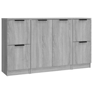 vidaXL Buffets 3 Pièces Sonoma gris Bois d'ingénierie