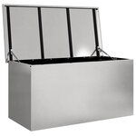 vidaXL Boîte de Rangement Extérieure Argent 100 x 50 5 x 50 cm Acier