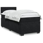 vidaXL Sommier à lattes de lit avec matelas Noir 90x200 cm Velours
