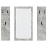 vidaXL Porte-manteau mural avec stockage avec miroir Gris béton 96 x 1 5 x 90 cm