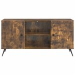 vidaXL Meuble TV Chêne fumé 102 x 34 5 x 50 cm Bois d'ingénierie