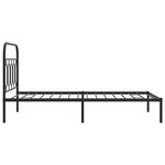 vidaXL Cadre de lit métal avec tête de lit noir 107x203 cm